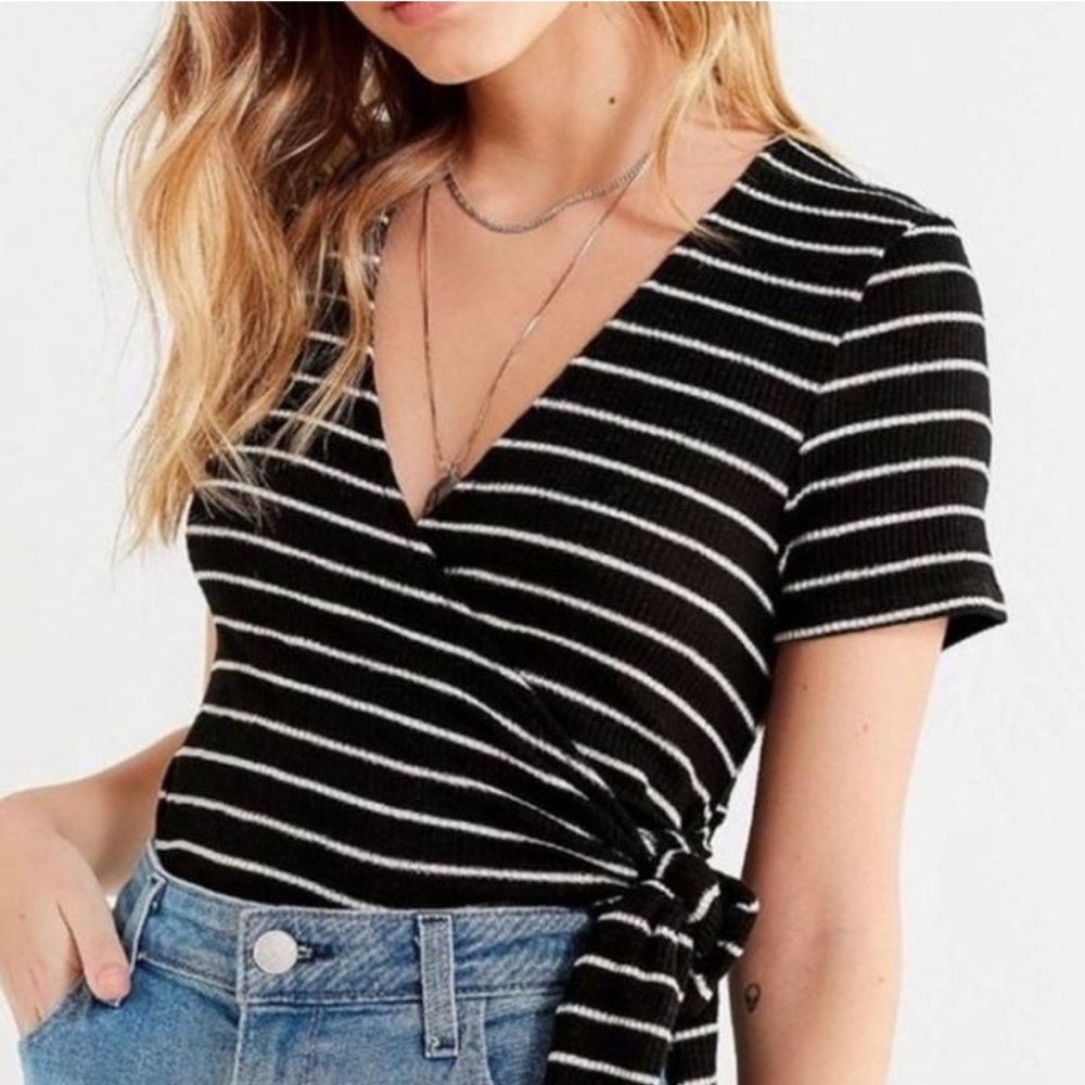 Urban Outfitters Striped Black and White Women's Top